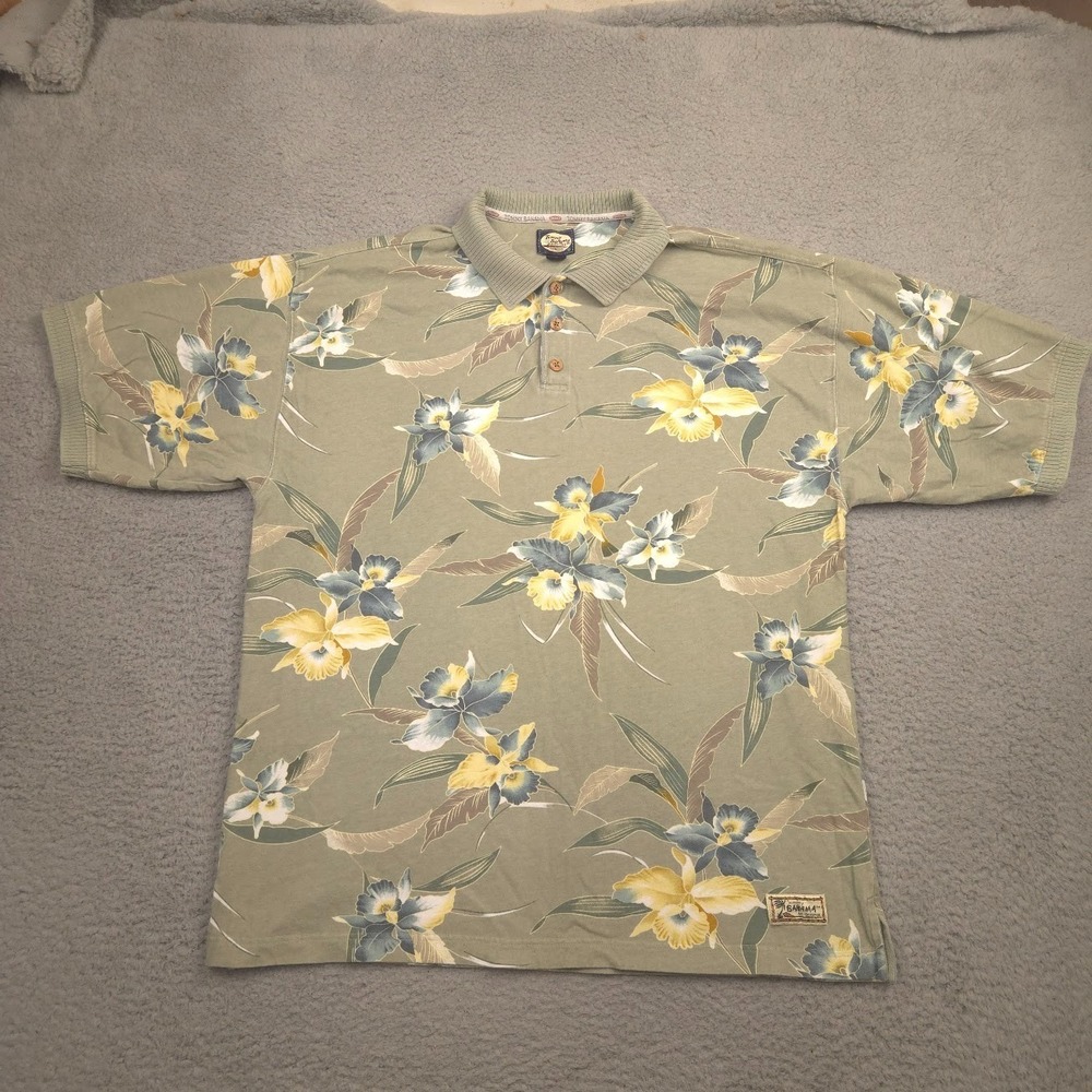 Vintage Tommy Bahama Polo Mens XL Floral Hawaiian Macau Cotton Shirt Aloha